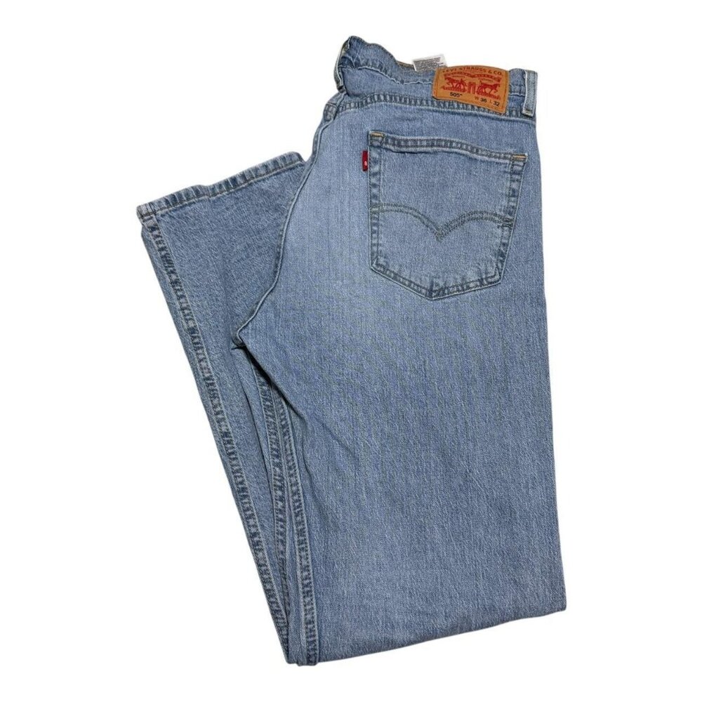 Levi's 505 5 Pocket 100% Cotton‎ Straight Leg Blue Jeans Men's 36x32